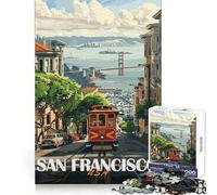 Rompecabezas del tranvía de San Francisco, 1000 Piezas para Adultos Mejora la Memoria Diversión Relajante Corte Regalo Memorable (38x52cm)