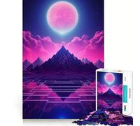Rompecabezas del Universo Retrofuturista 1000 Juego de Concentración Mental Diseño de Ajuste Espacios Desafío Interactivo para el Cerebro en Casa (38x52cm)