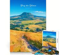 Rompecabezas del volcán PUY de Dome para Adolescentes,1000 Piezas para Fortalecer el Cerebro,Ideal para el Ocio (38x52cm)
