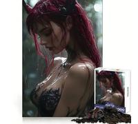 Rompecabezas Demonia Pelirroja bajo la Lluvia para Adultos, 1000 Piezas, Juguete para ejercitar la Mente, pasatiempo Tranquilo, diseño, Montaje, Regalo navideño (38x52cm)