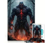 Rompecabezas Demonio musculoso en el Bosque Oscuro para Adultos, 1000 Piezas, Juguete de lógica Resistente, Juego Relajante, Borde Transparente, Regalo artístico (38x52cm)