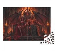 Rompecabezas Demonio Satán del Infierno 1000 Piezas, Regalo Dark Art