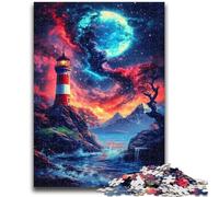 Rompecabezas Dengta Bajo la Luna de Sangre de 1000 Piezas para Adultos Difícil de completar, Pero Divertido y Divertido Decoración hogar (50x75cm)