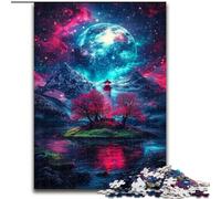Rompecabezas Dengta Under The Blood Moon de 1000 Piezas para Adolescentes, Ideal para Pasar el rato en casa y aliviar el estrés, con póster y Hoja de Trivia a Juego (26x38cm)