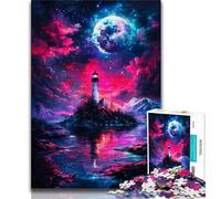 Rompecabezas Dengta Under The Blood Moon de 1000 Piezas para Adolescentes, un Juego desafiante y Familiar con Piezas Completamente entrelazadas de Formas aleatorias de 38x26cm