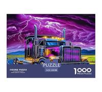 Rompecabezas desafiante de Camiones Grandes para Adultos: camión Colorido bajo un Rayo, Juegos educativos adecuados para descompresión y decoración de Paredes, 52 x 38 cm/1000 Piezas