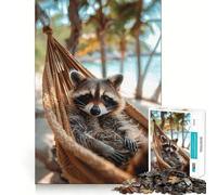 Rompecabezas Descanso de mapaches para Adultos, 1000 Piezas, Juguete de lógica, antiestrés, Corte de precisión, Regalo para Festivales (50x75cm)