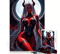 Rompecabezas Diablo Rojo con Alas de 1000 Piezas para Adultos Juego Mental Juguete Divertido y Tranquilo Pieza de colección de Arte con Corte preciso (38x26cm)