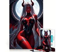 Rompecabezas Diablo Rojo con Alas para Adolescentes 1000 Piezas Recuerda Estimular Suave Relajante Corte Ligero Regalo Elegante (50x75cm)
