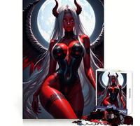 Rompecabezas Diablo Rojo con Alas para Adolescentes 1000 Piezas Recuerda Estimular Suave Relajante Corte Ligero Regalo Elegante (50x75cm)