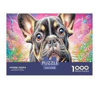 Rompecabezas Didáctico De 1000 Piezas para Toda La Familia - Bulldog francés De Cartón Reciclado, Un Juego De Aprendizaje Entretenido 52x38cm/1000pcs