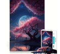 Rompecabezas difícil Árbol de Cerezo para Adultos 1000 Piezas Juguete de Habilidad Tiempo en Familia Corte preciso Arte Coleccionable (50x75cm)