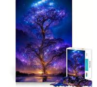 Rompecabezas difícil Árbol Galaxia Morada para Adultos 1000 Piezas Juego Inteligente para el hogar Disfruta del Montaje de la Imagen Regalo Festivo (50x75cm)