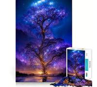 Rompecabezas difícil Árbol Galaxia Morada para Adultos 1000 Piezas Juguete de lógica sólido Divertido y Sencillo Corte de precisión (38x26cm)