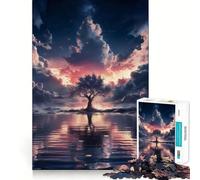 Rompecabezas difícil Árbol Misterioso al Anochecer para Adultos, 1000 Piezas, Juguete de lógica Resistente, Tiempo en Familia, Bordes definidos, Regalo Ideal (50x75cm)