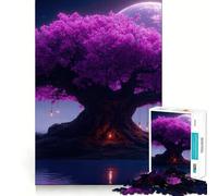 Rompecabezas difícil Árbol Místico con Flores Moradas para Adultos, 1000 Piezas, Juguete de Lógica Fuerte, Tiempo en Familia, Bordes Limpios, Regalo Ideal (38x26cm)