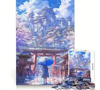Rompecabezas difícil Ascenso al Templo Sakura para Adultos, 1000 Piezas, Juego de lógica Fina, diversión Tranquila, Bordes limpios, Regalo Original (38x52cm)
