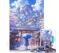 Rompecabezas difícil Ascenso al Templo Sakura para Adultos, 1000 Piezas, Juego de lógica Fina, diversión Tranquila, Bordes limpios, Regalo Original (38x52cm)