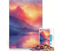 Rompecabezas difícil Atardecer en la montaña para Adultos, 1000 Piezas, Juguete de lógica Resistente, Tiempo de Calidad, Bordes definidos, Regalo Ideal (38x52cm)
