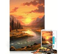 Rompecabezas difícil Atardecer en la montaña para Adultos, 1000 Piezas, Juguete de lógica Resistente, Tiempo de Calidad, Bordes definidos, Regalo Ideal (38x52cm)