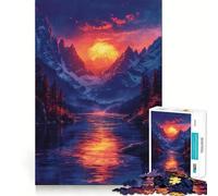 Rompecabezas difícil Atardecer en la montaña para Adultos, 1000 Piezas, Juguete de lógica Resistente, Tiempo de Calidad, Bordes definidos, Regalo Ideal (50x75cm)