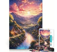 Rompecabezas difícil Atardecer en Las montañas para Adultos, 1000 Piezas, Juguete de lógica, vínculo Familiar, Corte de precisión, cálida Sorpresa 38x52cm