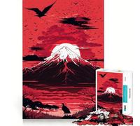 Rompecabezas difícil Atardecer Rojo sobre el Monte Fuji para Adultos, 1000 Piezas, Juguete de lógica Fina, diversión Tranquila, Bordes limpios, Regalo considerado (38x52cm)