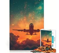 Rompecabezas difícil Avión Atardecer para Adultos 1000 Piezas Juguete Intelectual Tiempo Acogedor Corte de Calidad (50x75cm)