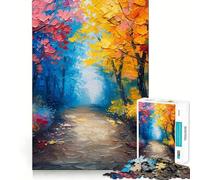 Rompecabezas difícil Bosque Arcoíris Naturaleza para Adultos 1000 Piezas Mejora la Memoria Relaja la Mente Bordes Afilados Regalo Elegante (38x26cm)