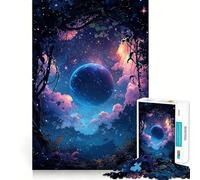 Rompecabezas difícil Bosque Cielo Nocturno para Adultos 1000 Piezas Memory Lift Fácil de armar Ocio Imagen Regalo artístico (38x26cm)