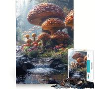 Rompecabezas difícil Bosque Fantástico de Hongos para Adultos 1000 Piezas Think Toy Peaceful Fun Clean Cut Fine Art Piece (50x75cm)