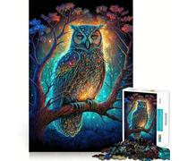Rompecabezas difícil Búho Nocturno para Adultos, 1000 Piezas, con Memoria, fácil de armar, Ideal para el Ocio, Regalo artístico (50x75cm)