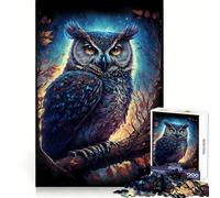 Rompecabezas difícil Búho Vigilante Nocturno para Adultos, 1000 Piezas, estimula la Memoria, Juego Relajante, Corte Premium, (50x75cm)