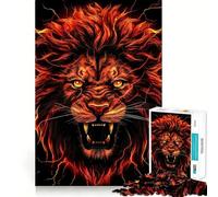 Rompecabezas difícil Cabeza de León Rojo para Adultos, 1000 Piezas, Juguete de lógica Pura, Actividad para el hogar, Corte Limpio, Bonito Regalo (38x26cm)