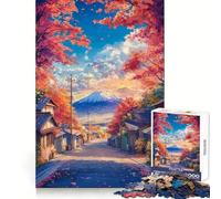 Rompecabezas difícil Camino de otoño al Monte Fuji para Adultos, 1000 Piezas, desafío Inteligente, Escape de Ocio, Cierre Fino, Regalo Original (38x26cm)