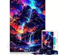 Rompecabezas difícil Cascada de neón para Adultos, 1000 Piezas, Think Toy, diversión Tranquila, Corte Limpio, Pieza de Arte Fino (50x75cm)