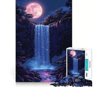 Rompecabezas difícil Cascada Nocturna para Adultos 1000 Piezas Juego Inteligente para el hogar Disfruta del Montaje de la Imagen Regalo Festivo (38x26cm)