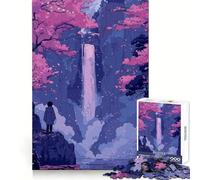 Rompecabezas difícil Cascada Sakura para Adultos 1000 Piezas Juguete de Habilidad Tiempo en Familia Corte preciso Arte Coleccionable (38x52cm)