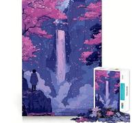 Rompecabezas difícil Cascada Sakura para Adultos 1000 Piezas Juguete de Habilidad Tiempo en Familia Corte preciso Arte Coleccionable (38x52cm)