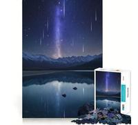 Rompecabezas difícil Cielo Nocturno sobre Lago de montaña para Adultos, 1000 Piezas, estimula la Memoria, Juego Relajante, Corte Premium, (38x52cm)