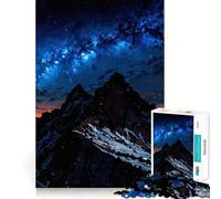 Rompecabezas difícil Cielo Nocturno sobre montañas Nevadas para Adultos, 1000 Piezas, con Sistema de Memoria, fácil de armar, Ideal para el Ocio Regalo artístico (50x75cm)