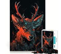 Rompecabezas difícil Ciervo místico en el Bosque para Adultos, 1000 Piezas, Think Toy, diversión Tranquila, Corte Limpio, Pieza de Arte Fino (38x52cm)