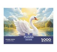 Rompecabezas Difícil Cisne 1000 Piezas - Cisne Amanecer Lago, Juego Familiar, Idea Regalo 52x38cm