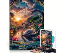 Rompecabezas difícil Cisne en el Lago Divino para Adultos, 1000 Piezas Fortalece la Memoria y Alivia el estrés Pieza de Arte 50x75cm