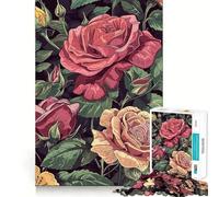 Rompecabezas difícil con Dibujo de Rosa para Adultos, 1000 Piezas, Juego de Habilidad, Tiempo en Familia, Arte de Corte preciso, Coleccionable (38x26cm)