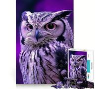 Rompecabezas difícil con Retrato de búho Morado para Adultos, 1000 Piezas, Juguete de lógica sólida, Simple y Divertido, Corte de precisión, (38x26cm)