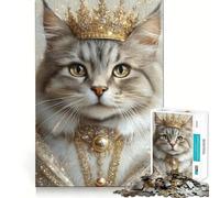 Rompecabezas difícil con Retrato de Gato Real para Adultos, 1000 Piezas, Juego de Habilidad, Tiempo en Familia, Arte de Corte preciso, Coleccionable (38x26cm)