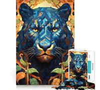 Rompecabezas difícil con Retrato de Pantera y Flor para Adultos, 1000 Piezas, Juguete de lógica Resistente, Tiempo de Calidad, Bordes definidos, Regalo Ideal (38x52cm)