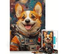 Rompecabezas difícil con Retrato de Perro Espacial para Adultos, 1000 Piezas, Juguete Que desafía la Mente, Entretenimiento Suave, Corte preciso, Regalo Memorable (38x52cm)
