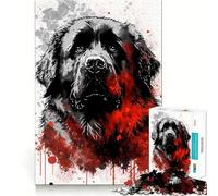 Rompecabezas difícil con Retrato de Perro Terranova para Adultos, 1000 Piezas, ejercita la Mente, Divertido, con Bordes precisos, Regalo Creativo (38x26cm)